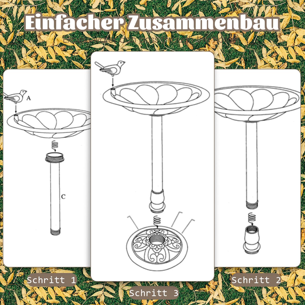 Mangeoires Pour Oiseaux Extérieures Suspendues, Bain D'Oiseaux En Verre 11 Pouces, Mangeoire Extérieure Pour Décoration De Jardin (Orange), Mangeoires Pour Oiseaux