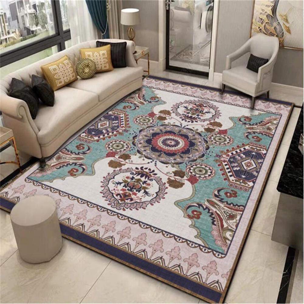 Tapis de zone antidérapant et facile à nettoyer pour salon familial