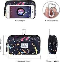 Vista 4 de KAMO Funda multiusos de lona horizontal para smartphone, funda para teléfono celular con asa para cinturón, bolsas de cinturón para mujeres, funda
