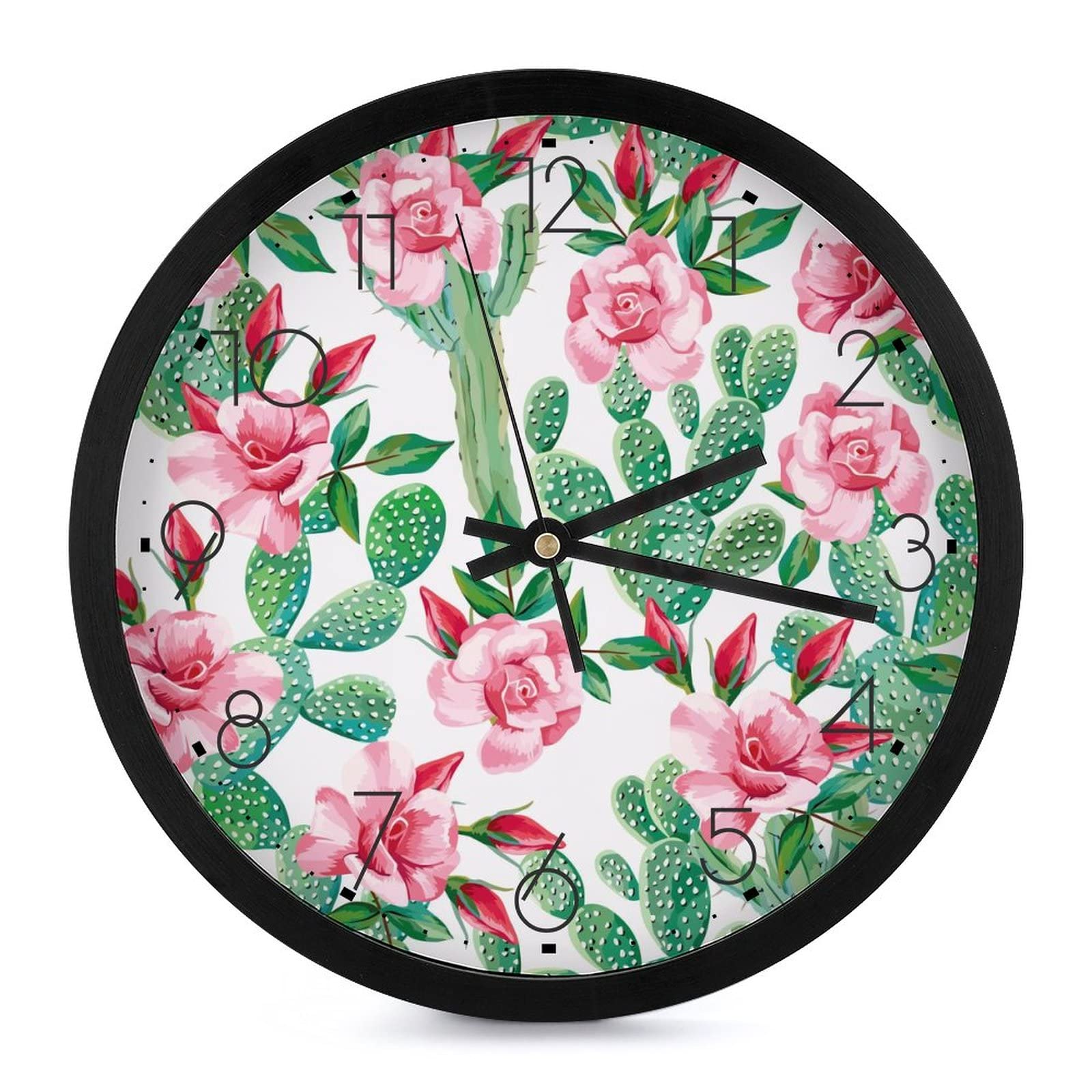 Pendule murale silencieuse cactus moderne pour instaurer le calme au bureau ou à l'école