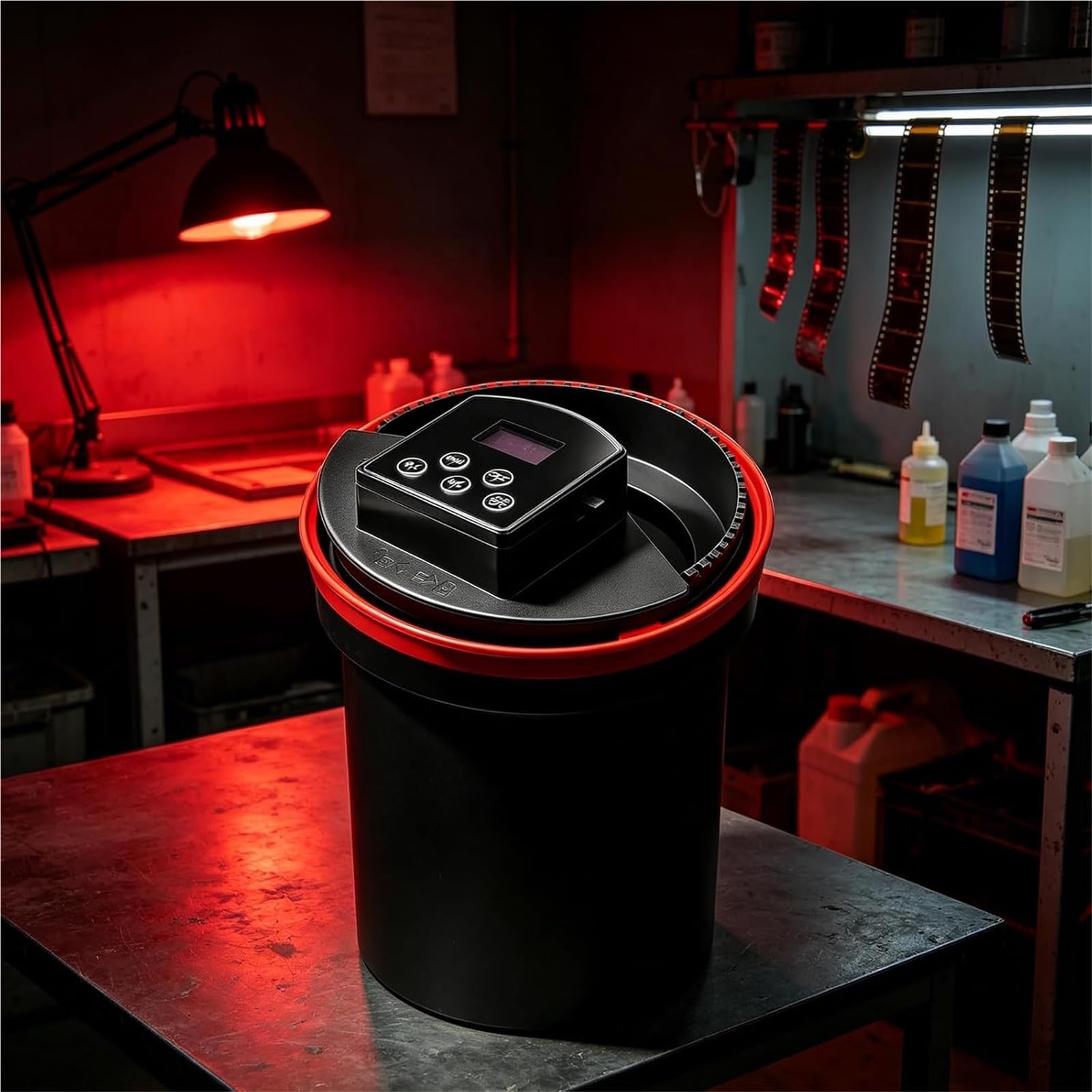 Kit Profesional de revelado de película, procesador automático con Tiempo y Velocidad Ajustables, Equipo de revelado para Cuarto Oscuro en Blanco y Negro, Tanque de revelado estándar