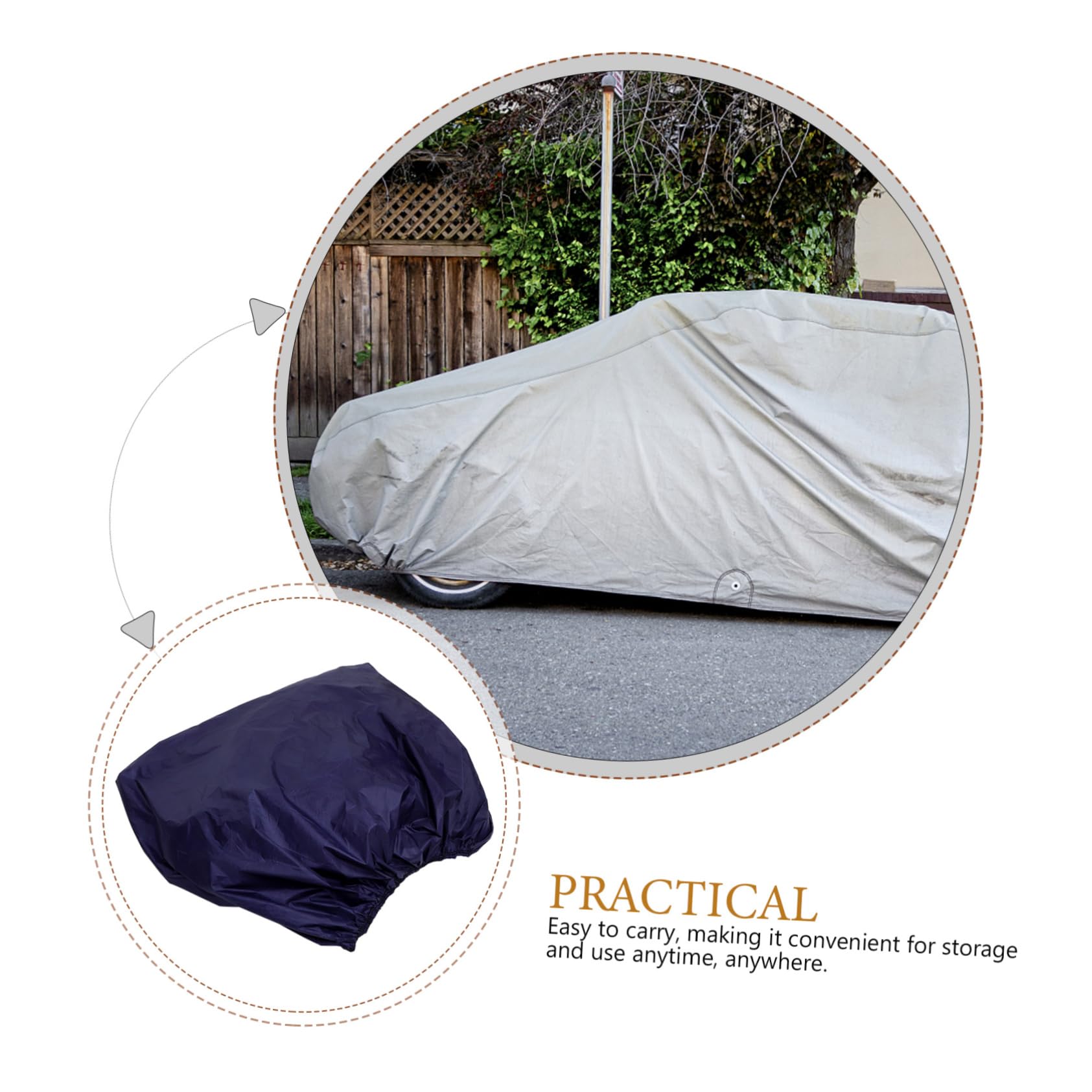 Toyvian 190t All-Weather Car Cover XXXL Outdoor Protective Cover with Windproof Straps Reflective Strips for Easy Identification Durable — view 8