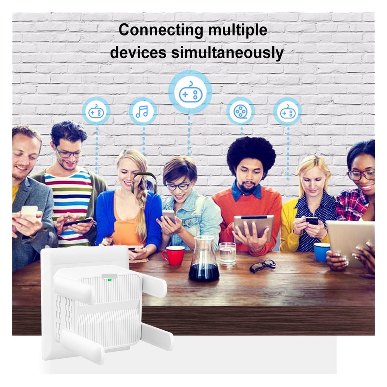 Wzmacniacz Sygnału WiFi 6 Repeater Extender 1500 Mb/s Dwupasmowy 2,4 GHz/5 GHz Anteny DBi Dalekiego Zasięgu Easy Szeroka Kompatybilność
