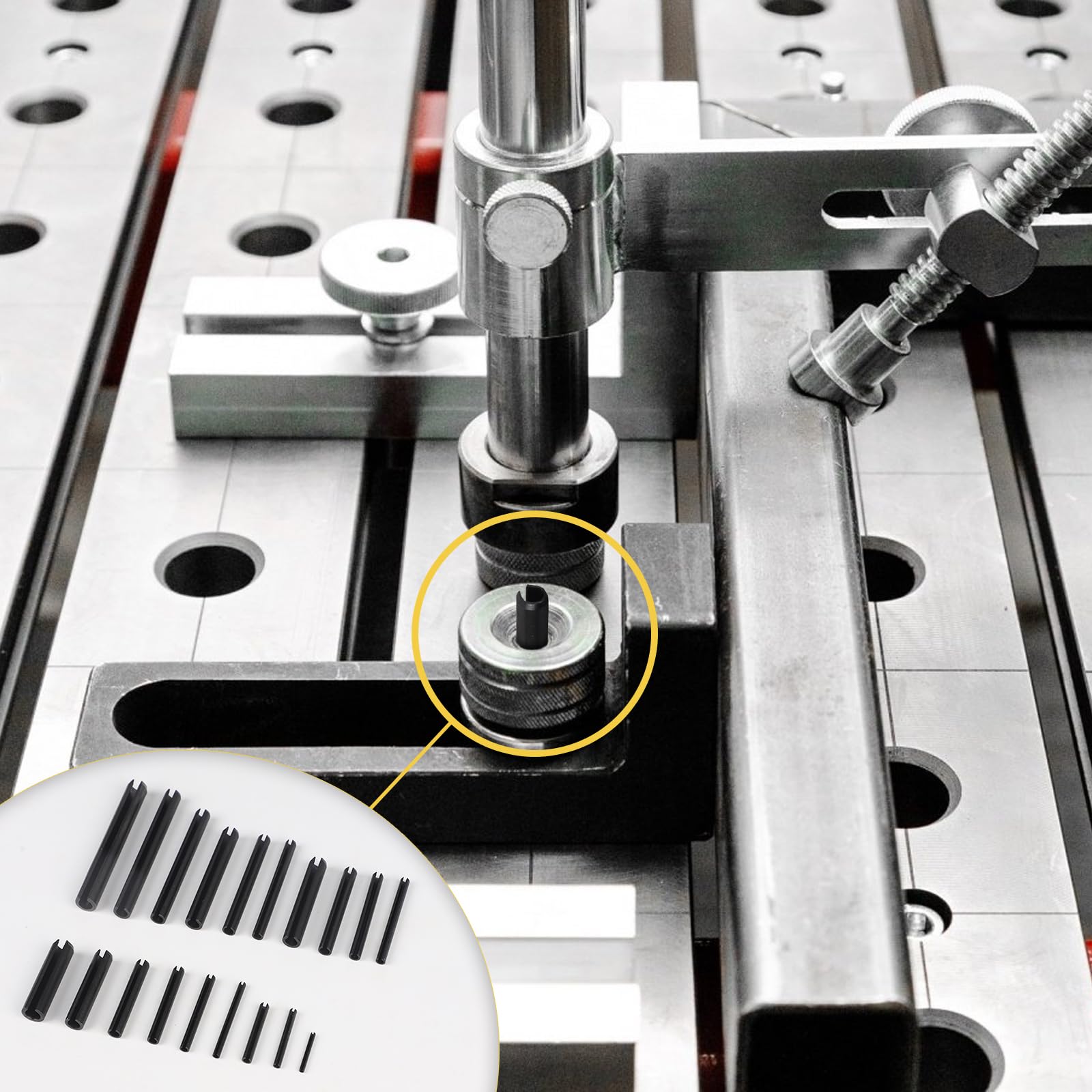 MIGUBIGU Pack Of 450 Hollow Spring Pins Retaining Ring, Tension Pin Assortment Black Diameter 2.0-10 Mm, Tension Pin Hollow Cotter Pins With Storage - View #4