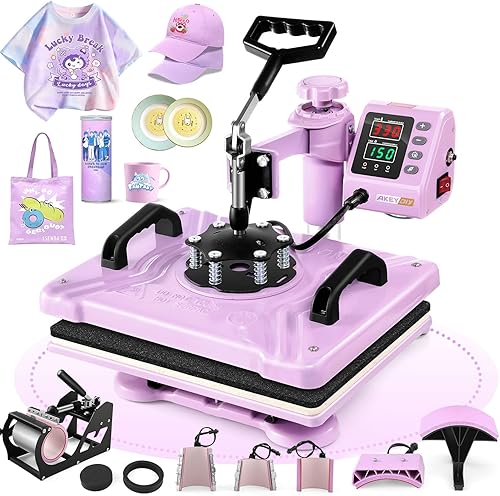 Miniatura 9 de Máquina de prensa de calor para camisetas, máquina de transferencia de calor 5 en 1, prensa de impresión de calor de 12" x 15" para sublimación