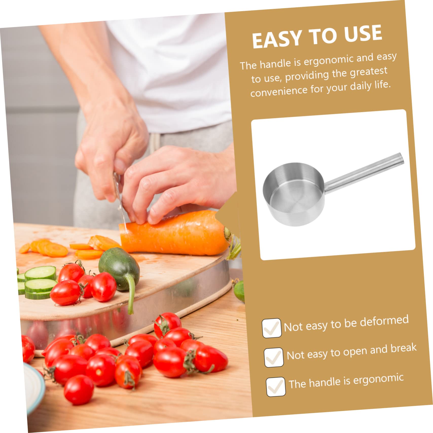 Alipis Cucharón Agua Hogar Cuchara Acero Inoxidable Utensilio Cocina Ergonómico