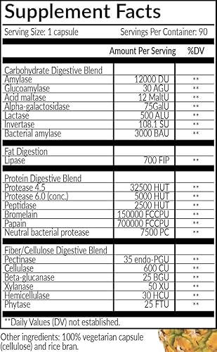 Miniatura 3 de Nikken 1 Kenzen Digestion Complex 4 Enzimas 4-20 (15471) - Para la salud digestiva incluye lactasa, amilasa, lipasa, bromelina, papaína, proteasa,