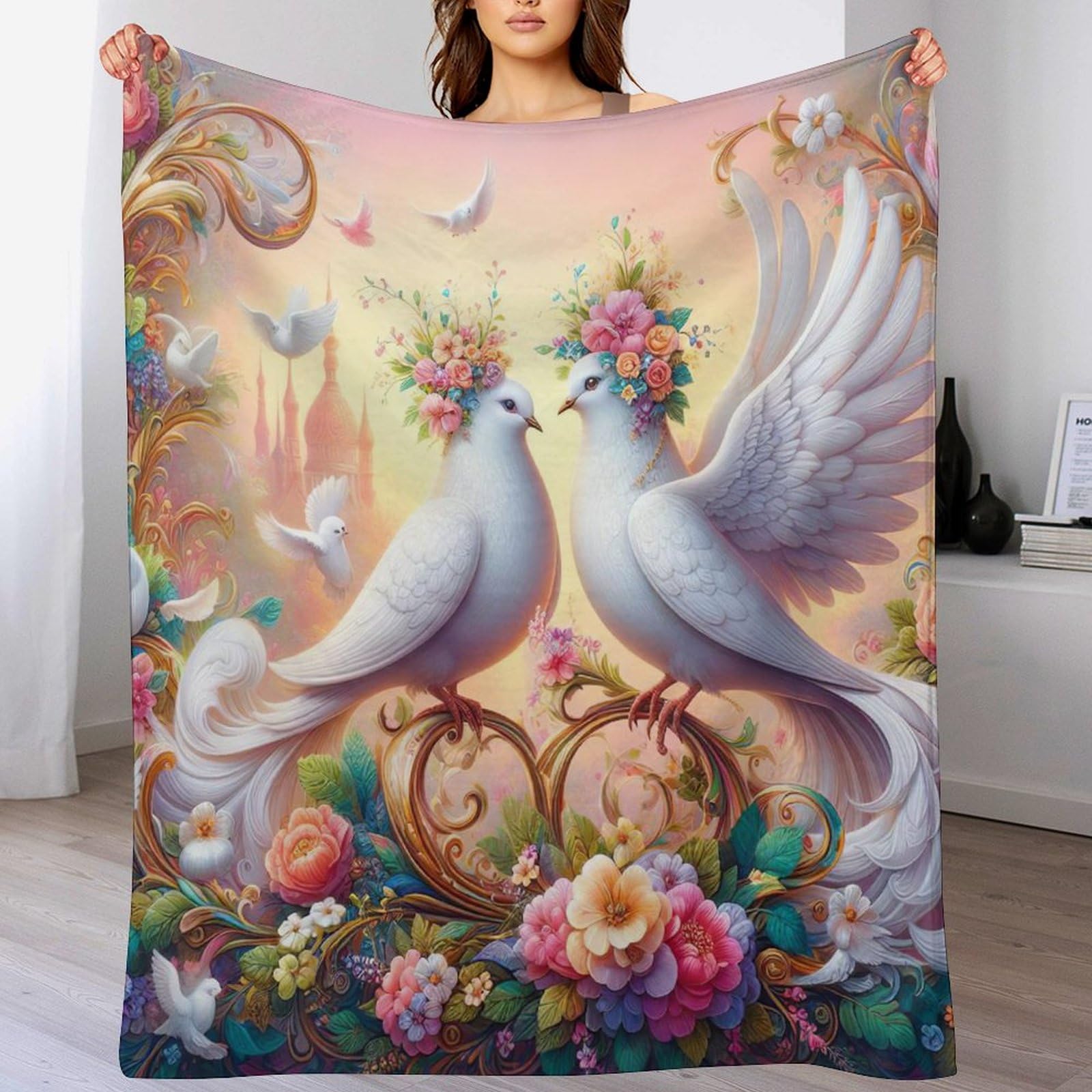 Couverture mouette moelleux plaid chaud flanelle 100x130cm