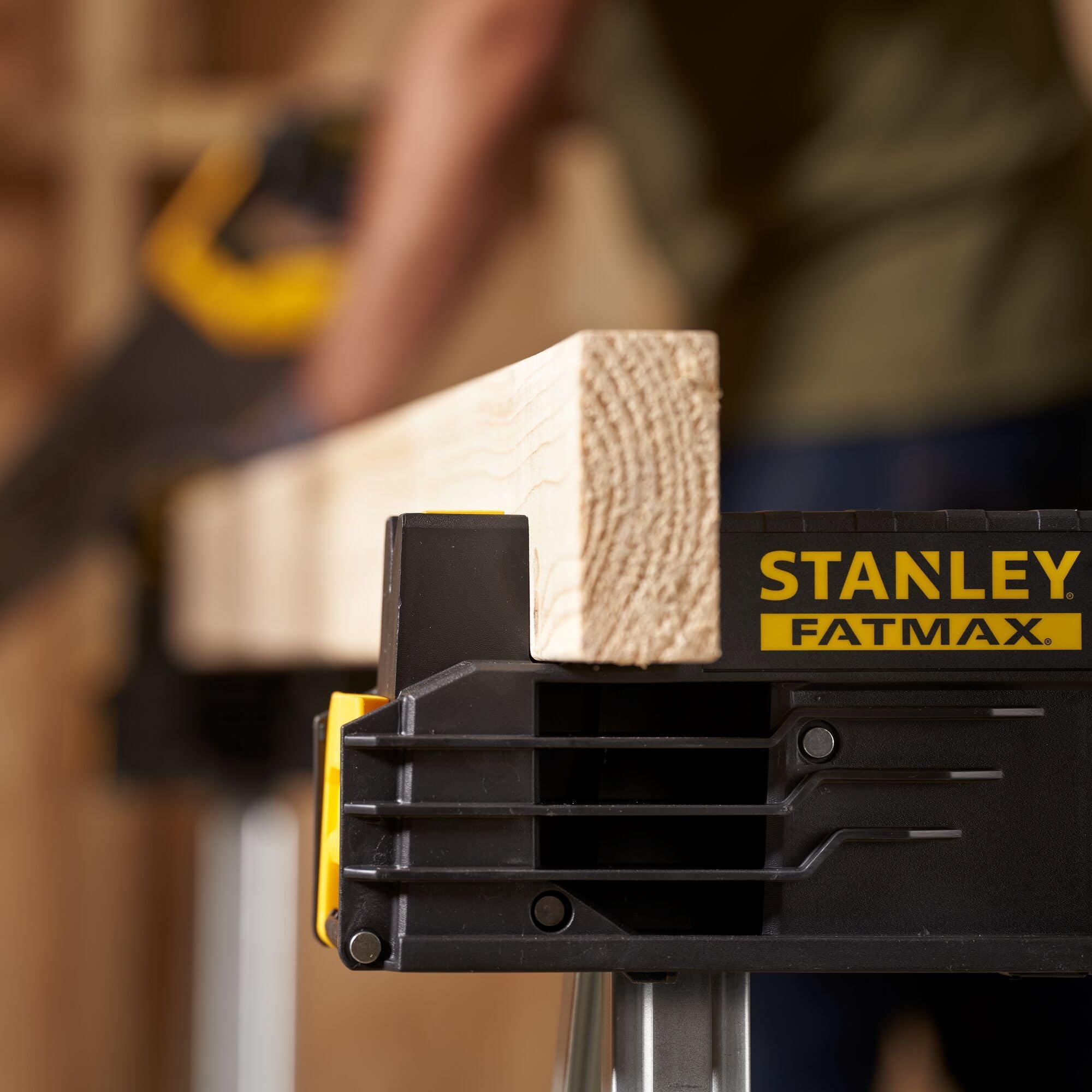 STANLEY FATMAX Caballete de Sierra metálico Plegable de 900 kg (par) - Solución de Banco de Trabajo portátil y Duradero con Patas metálicas, FMST1-75673