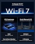 Cudy Tri-Band WiFi 7 BE11000 Router, 6-Stream 10 Gbps, 4 × 2.5G Ports, Up to 11000Mbps, VPN Server and Client, Cudy APP and Mesh, 6 × High-gain Antennas, WR11000