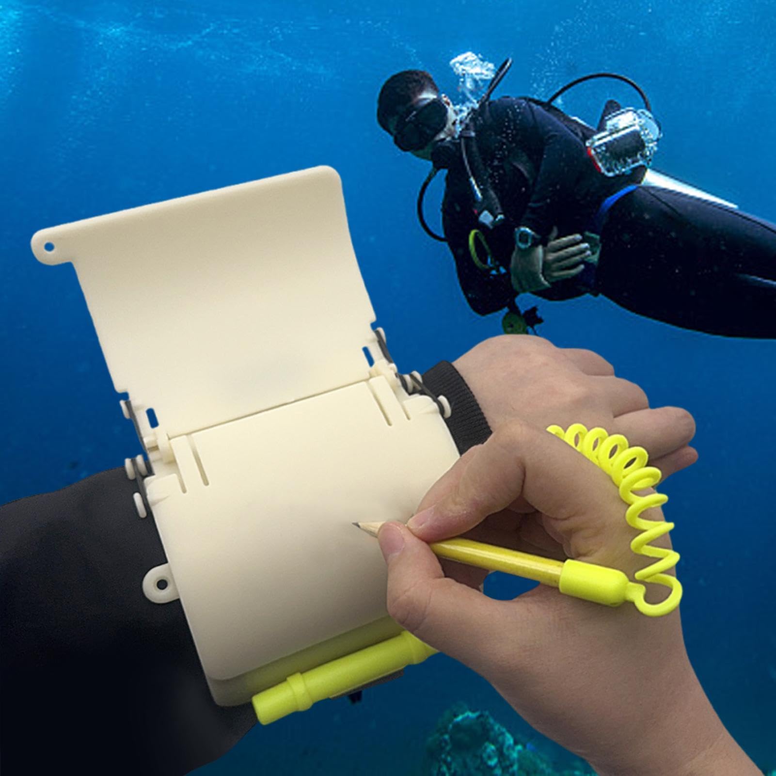 Lavagna subacquea, lavagna da polso subacquea, per sport acquatici, apnea, uomini, adolescenti, adulti, subacquei, snorkeling, apnea subacquei