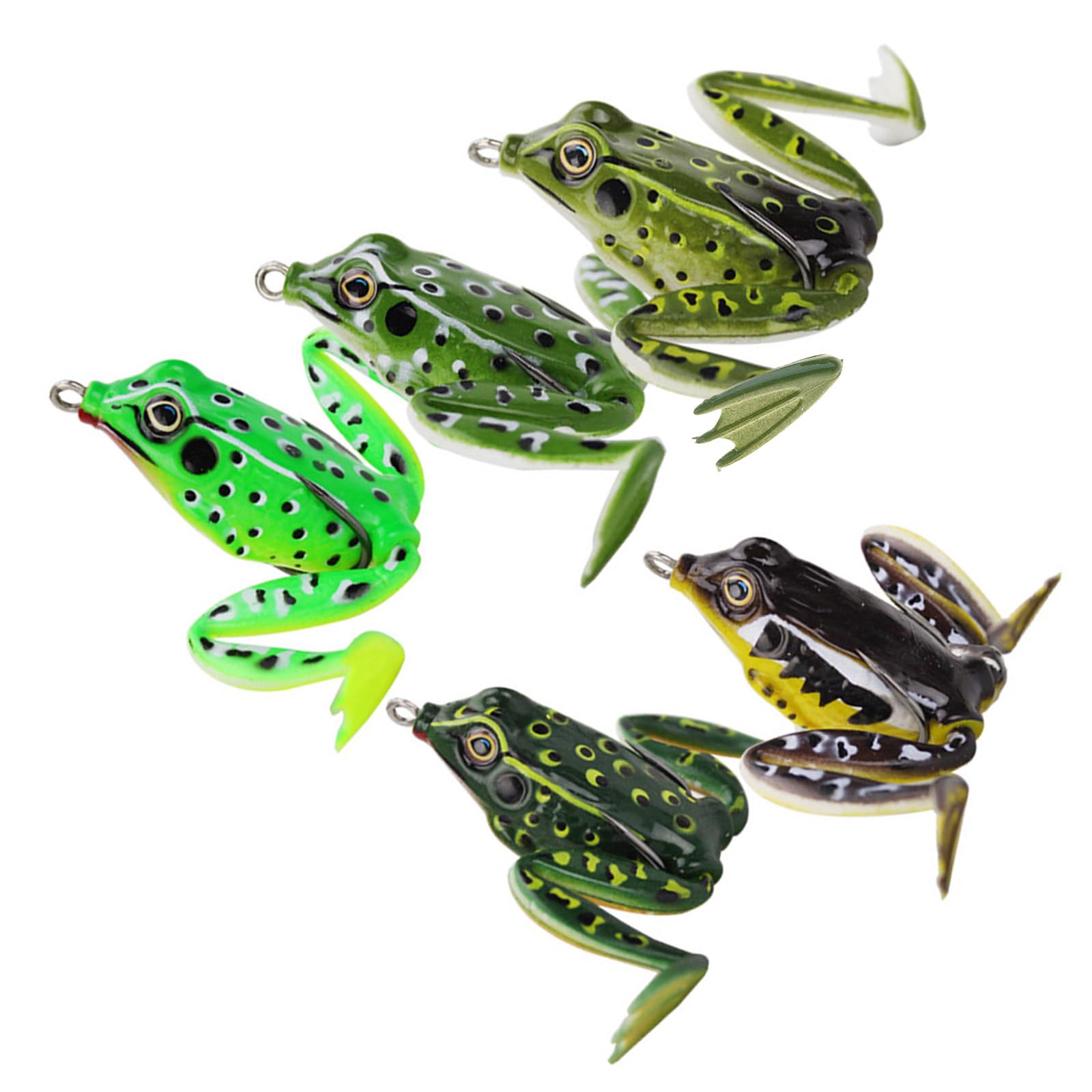 Buxuaaaa Simulated Soft Frogs Baits Topwater Frogs Lures with Hook 5cm Artificial Crankbait Lures Swimbait Fishing Realistic Swimming Action