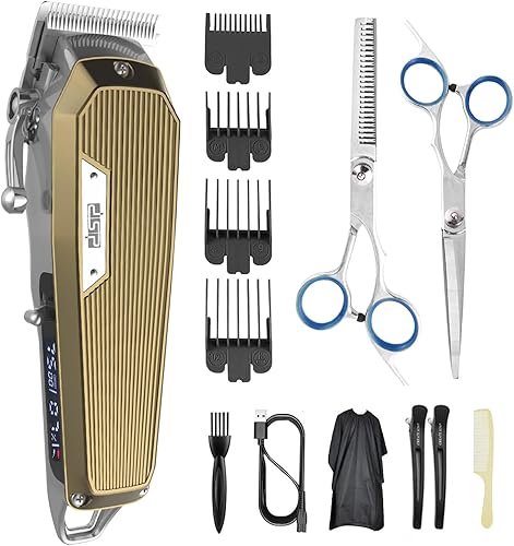 DSP Cortadora de pelo para hombre recargable kit profesional de corte de pelo con carcasa de metal máquina recortadora de barba con pantalla LED y