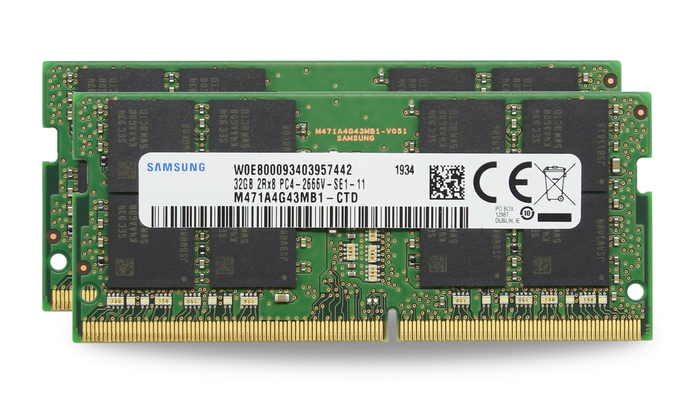 Sam Original 64GB (2x32GB) DDR4 2666MHz PC4-21300 SODIMM 2Rx8 CL19 