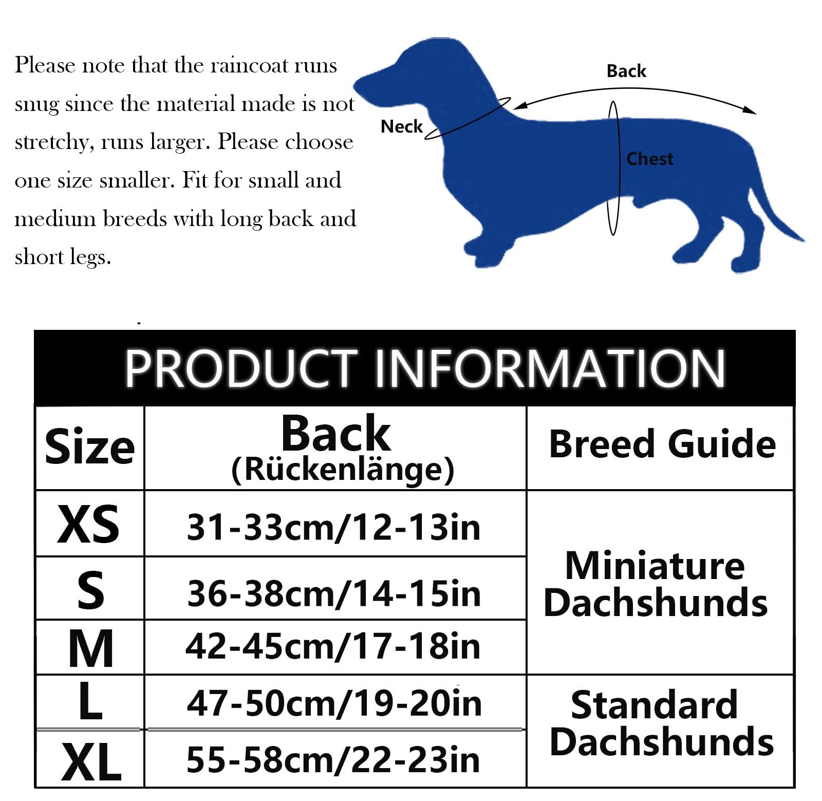 Morezi Dachshund raincoat corgi raincoat dogs waterproof fit for dachshunds weiner long back breeds with reflective stripe great coverage in autumn winter Light Green M - Image 4