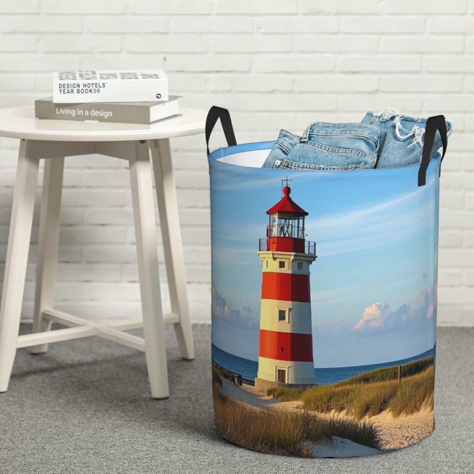 Wäschekorb Strandleuchtturm Wäschetruhe 50X40Cm
