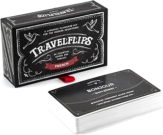 French Flash Cards - Learn French Language Vocabulary Words and Phrases - Easy French for Beginners - Gift for Travelers, Kids, and Adults - English to French Language Cards by Travelflips