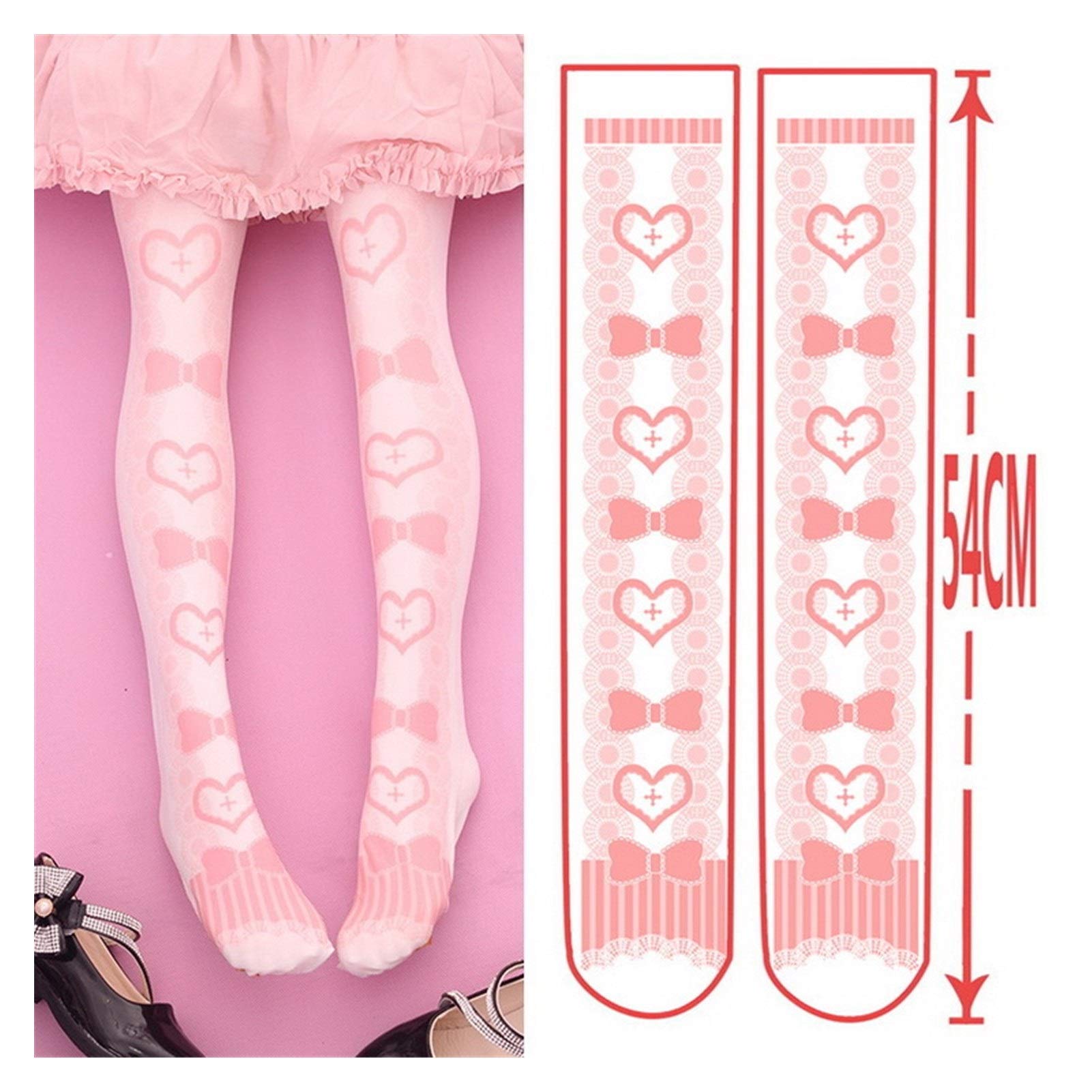 Chaussettes douces bowknot roses de style étudiant taille E vêtement 100 D