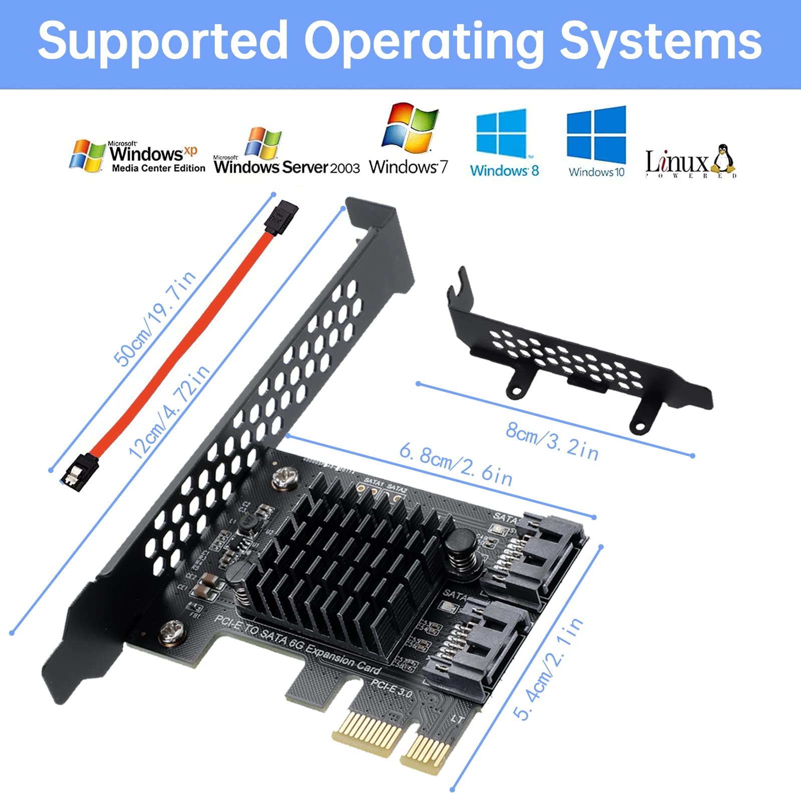 PCIe SATA Card - Add 2 SATA III Ports -7