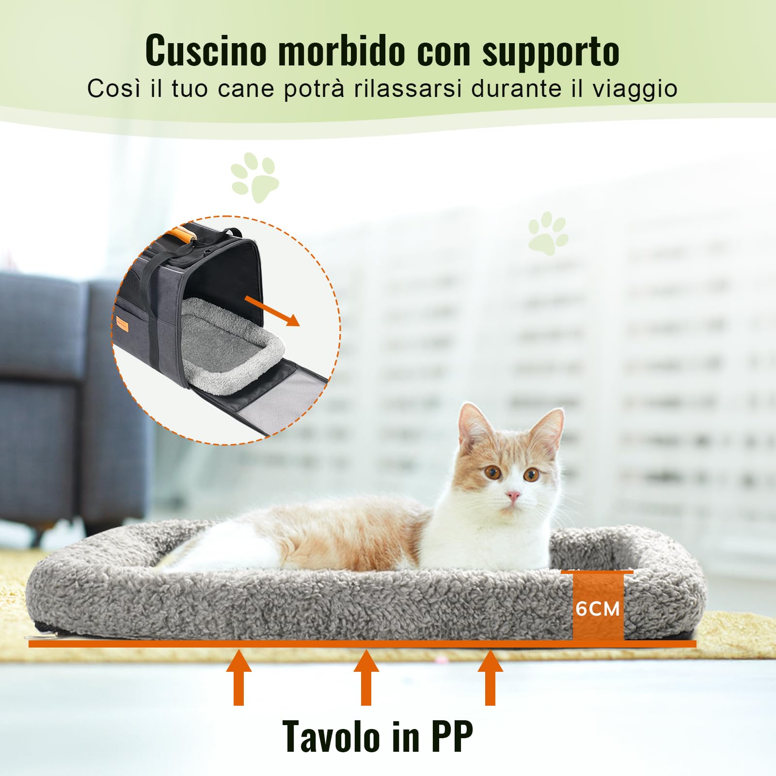 Trasportino per Cani e Gatti, Morpilot Gabbietta Morbida per Animali Domestici, Borsa portabile o a Tracolla in Tessuto da Trasporto Confortevole, Borsa Ripiegabile Viaggio Sull' Aereo