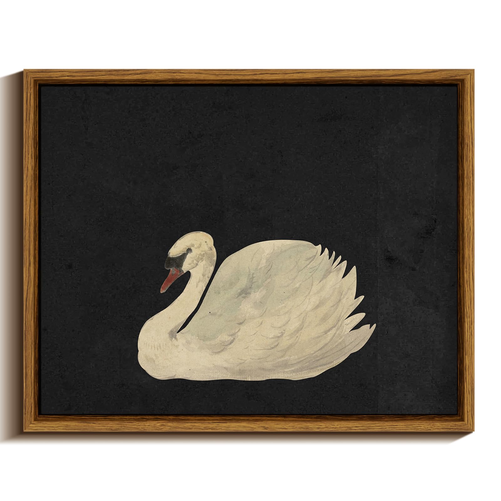 VIYYIEA Framed Wall Decorations Vintage Canvas Wall Art, Grace Swan Art Painting Pictures Rustic Bathroom Wall Decor, Farmhouse Wall Decor for Living Room, Bedroom, Office Decor