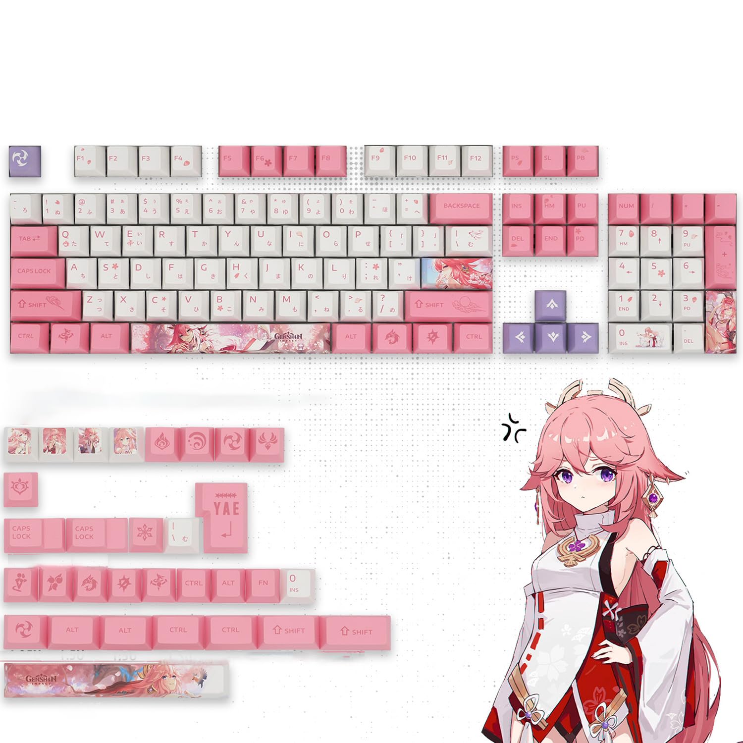 Amazon.co.jp: 日本のヒラガナ – キーキャップ げんしん 原神 周辺 