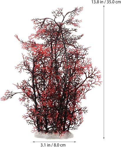 Miniatura 4 de Balacoo 2 plantas de plástico para decoración de acuario, árbol de coral rojo para decoración de peceras, plantas artificiales para adorno submarino
