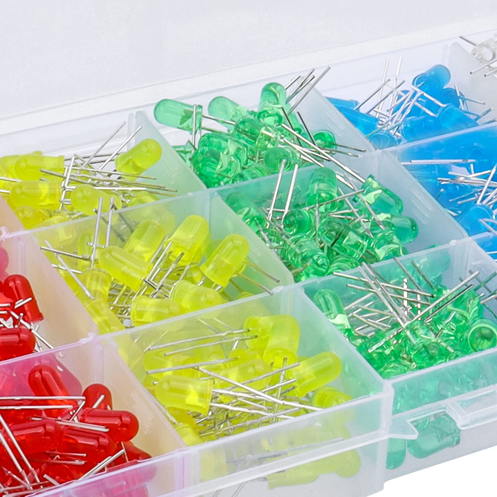 DIODI LED Alta Luminosità 10mm Con RESISTENZE BIANCO ROSSO VERDE BLU GIALLO - Foto 3