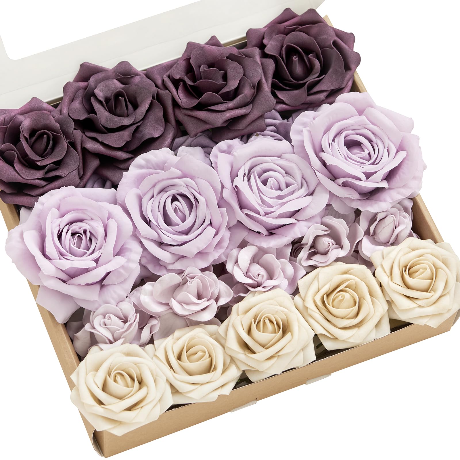 Ling's Moment Artificial Flowers - Orange & Dusty Rose -17