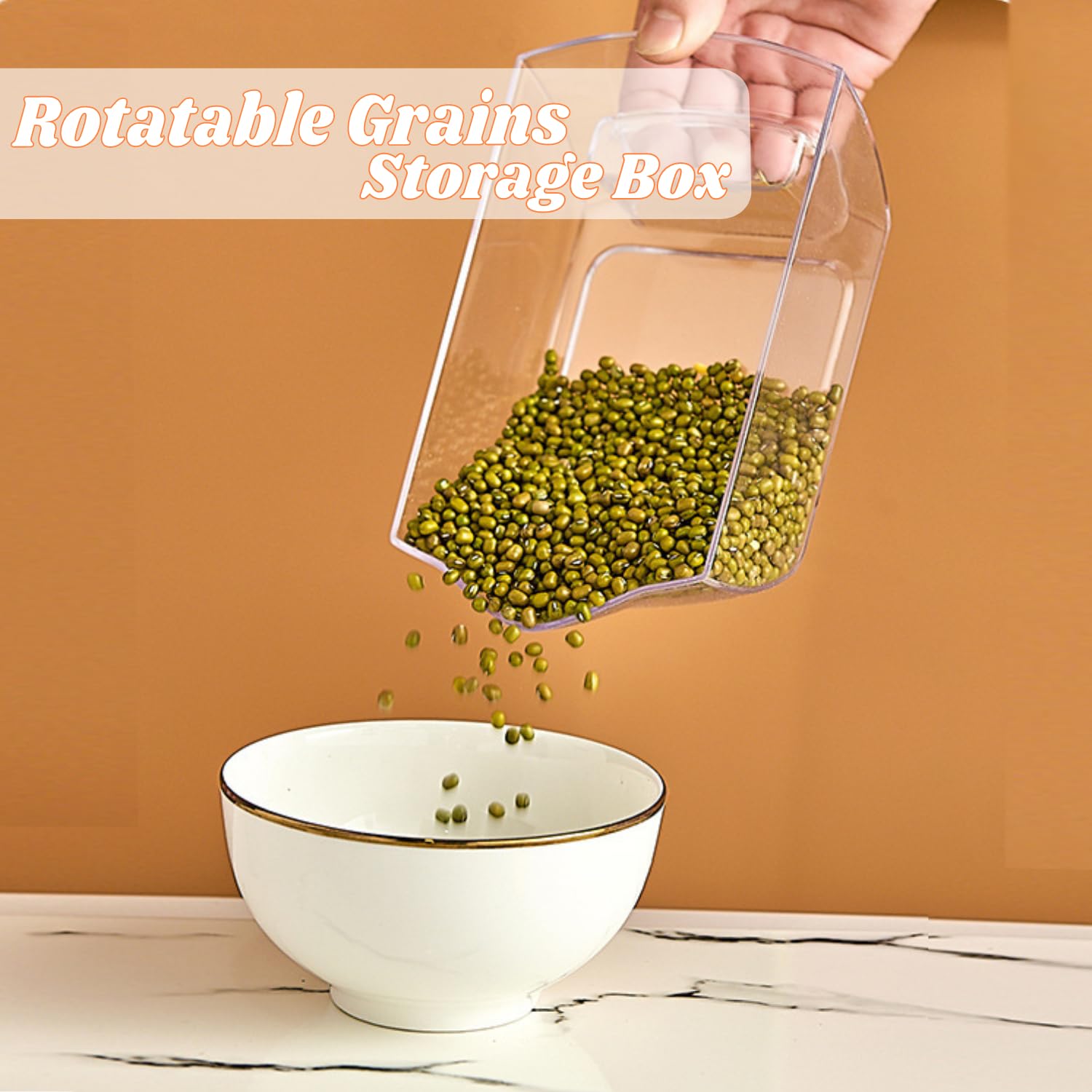 Distributeur De Céréales, Boîte De Stockage De Grains Rotative à 360 °, Distributeur De Riz, Conteneur De Grains à 6 Compartiments, Distributeur de rangement De Riz Pour Magasin De Cuisine