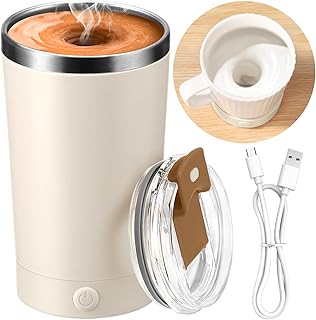 hatisan Self Stirring Coffee Mug With Lid Electric High Speed Self Stirring Mug 400ml Rechargeable Detachable Stainless St...