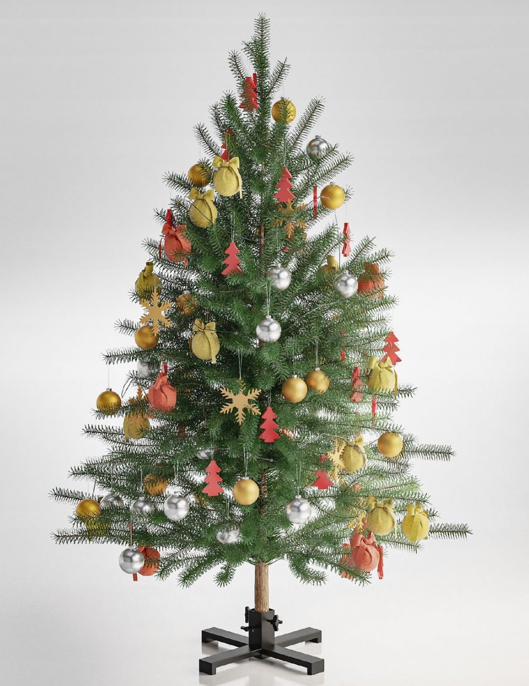 Weihnachtsbaumständer Metall - Christbaumständer Schwarz, Stabil Baumständer - Weihnachtsbaum Ständer groß - Christmas Tree Stand Loft & Industrial Design, Tannenbaumständer (Quadratisch)