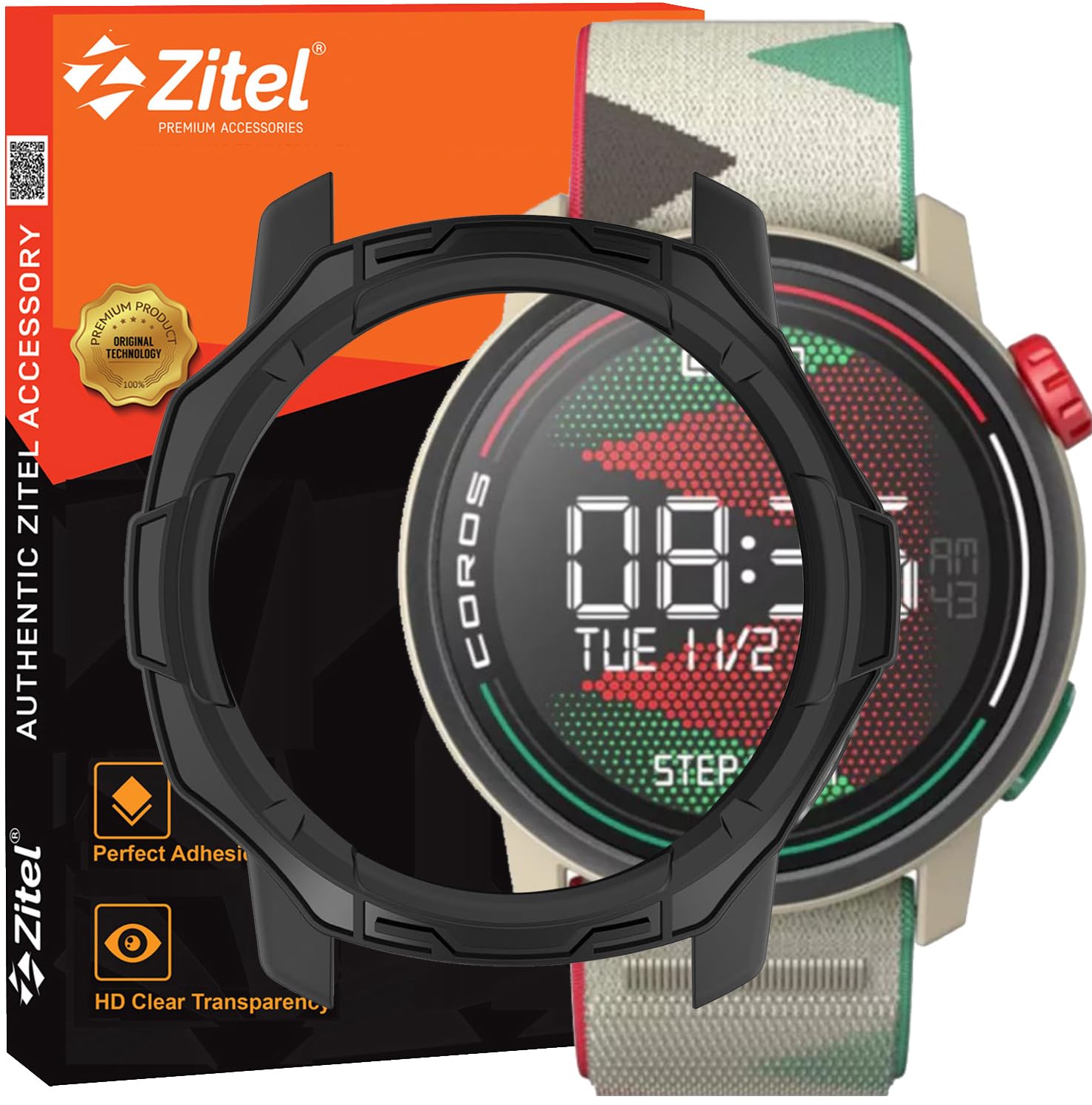 Sponsored Ad - Zitel® Case Compatible with Coros Pace 3 Smartwatch, Soft TPU Full Around Bumper Cover Shell (Without Screen Protector) - Black