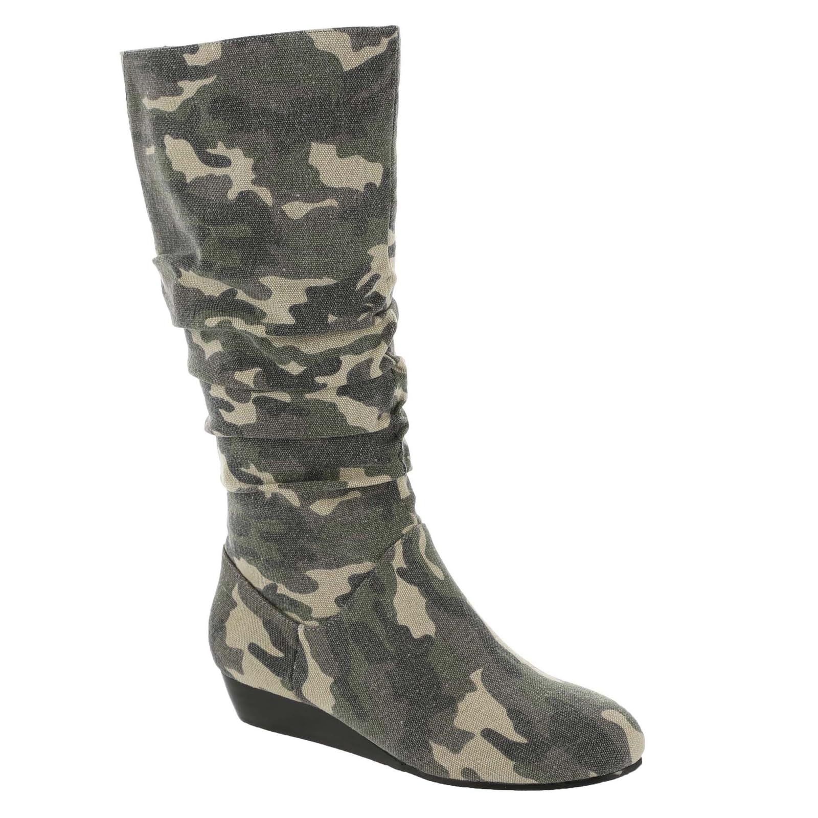 Masseys Women's Khloe Slouchy Mid Calf Wedge Boot