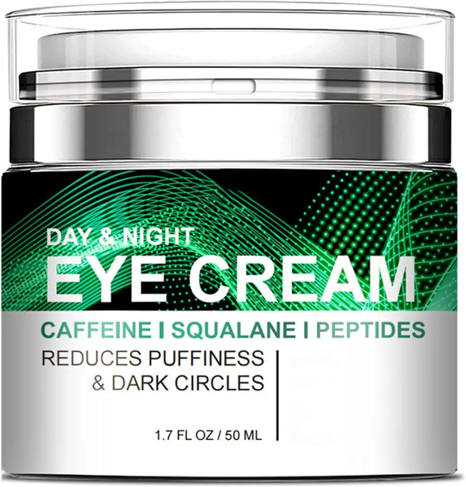 Caffeine Eye Cream for Puffiness and Bags Under Eyes Daily Anti-Wrinkle Cream Collagen Peptide Eye Cream Day and Night Reduce The Look Of Aging Line Smoothing Skin Care 1.7 FL OZ,1 Pack