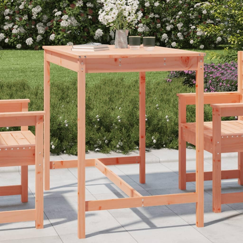 SXZenSpace Solid Douglas Wooden Garden Coffee Table 121x82.5x110 cm Untreated Patio Bistro Dining Set for Balcony Terrace and Outdoor Spaces