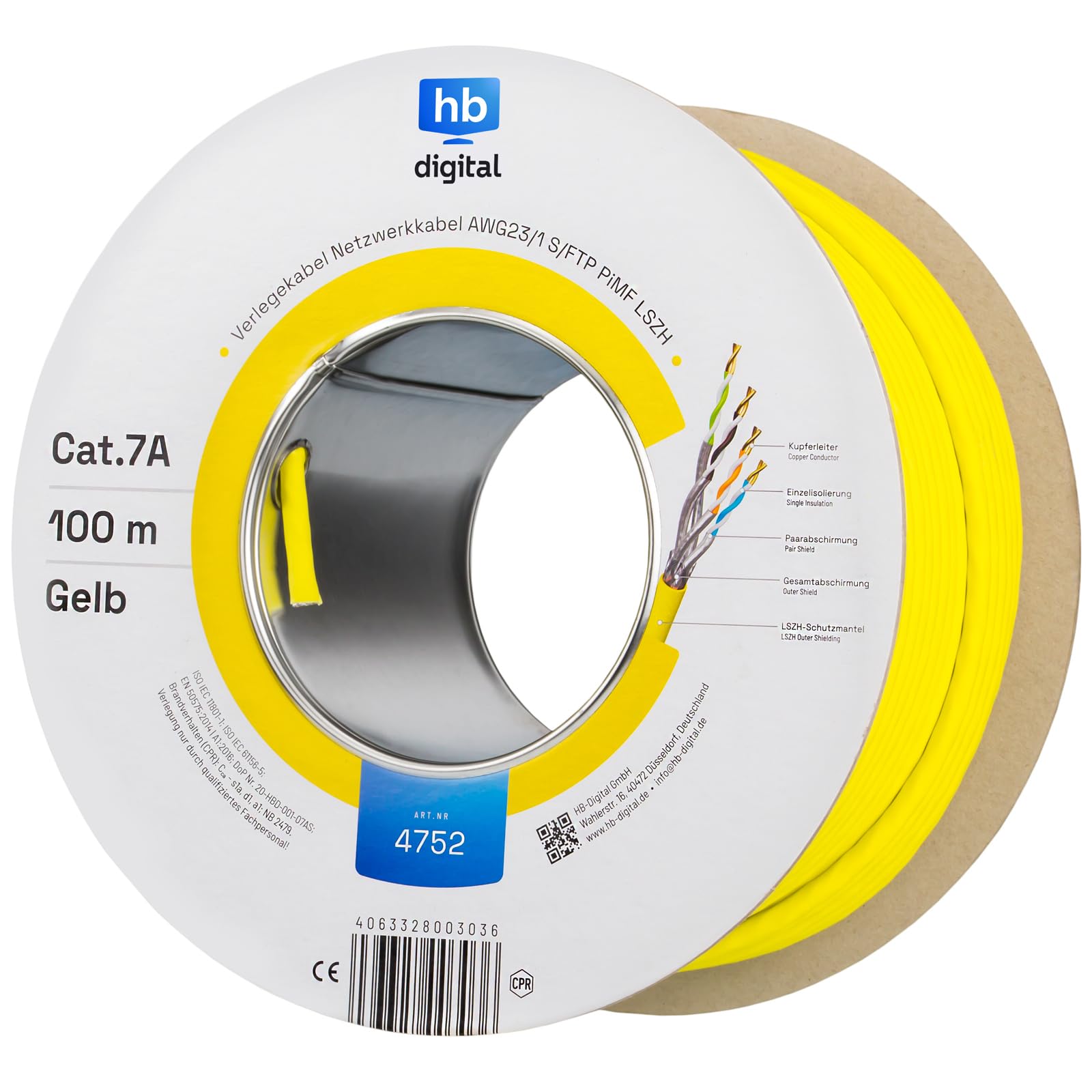 Hb-digital 3m Câble Réseau LAN Câble Patch Plat Avec Connecteur