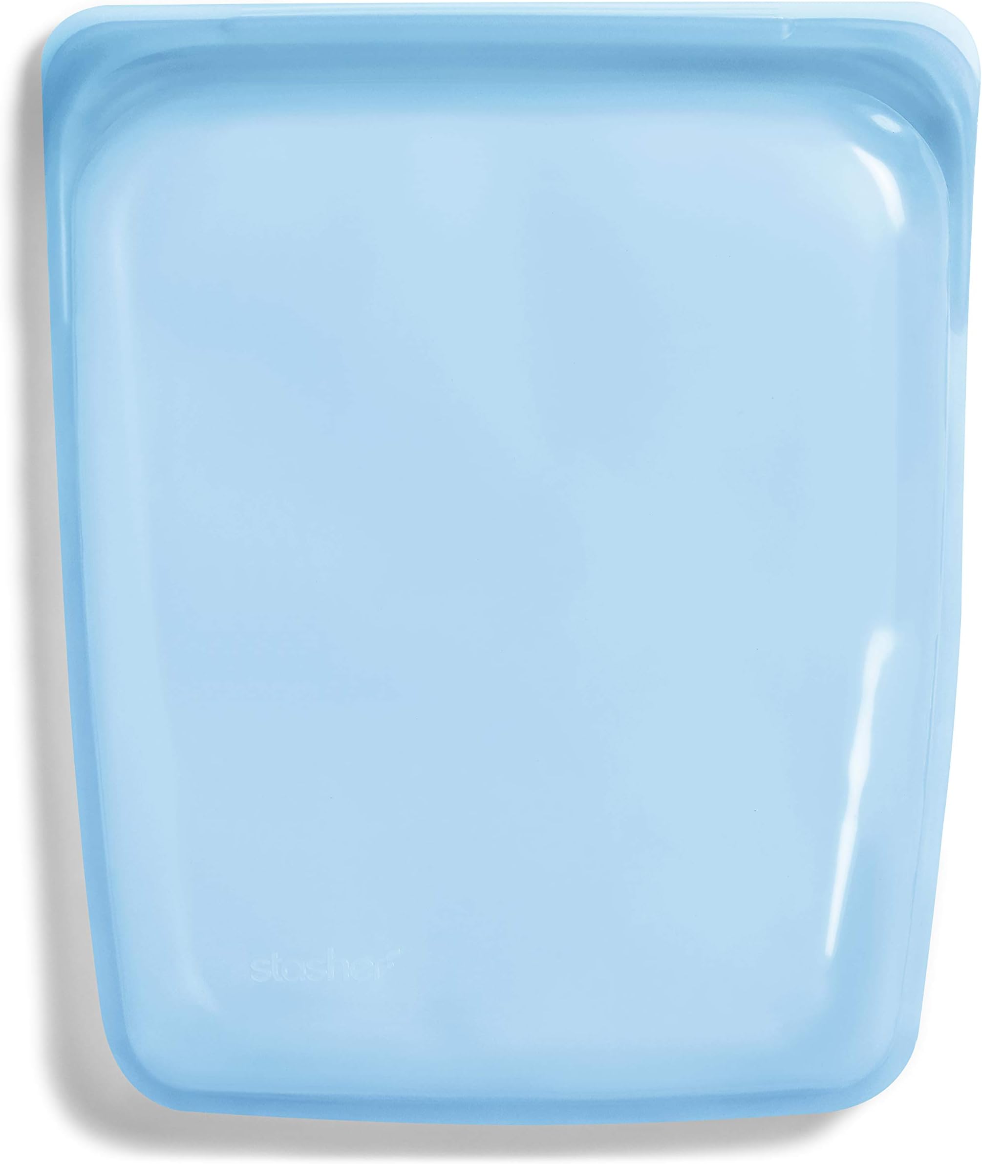 Reusable, Plastic Free, Platinum Silicone Bag Rainbow Blue