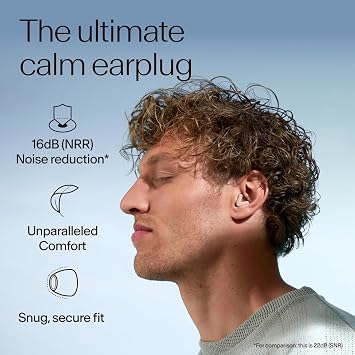 Alpine Silence Earplugs for Sleep, Focus & Travel - V-Shape Snug Fit & Soft Oval Tips 4 Sizes XS/S/M/L - Comfortable, Reusable Hearing Protection - up to 22 dB Beige
