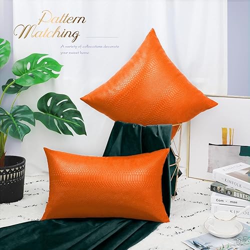 Miniatura 255 de BRAWARM Fundas de almohada de piel sintética de 16 x 16 pulgadas, paquete de 2 fundas de almohada de cuero plateado, almohadas decorativas de piel