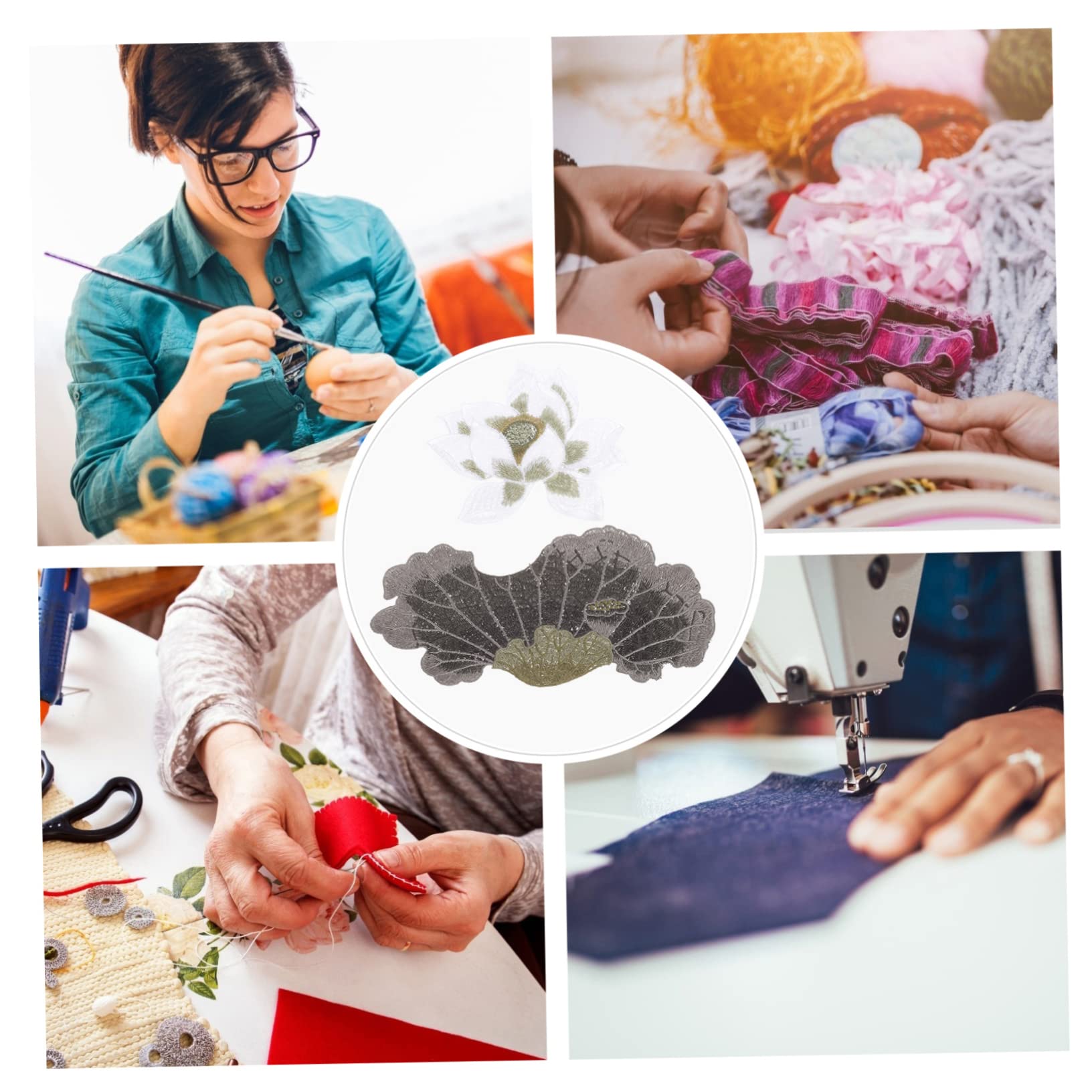 10pezzi Toppe Termoadesive Ricamate Forma Di Fiore Applique Per Abbigliamento Jeans e Borse Decorazioni Eleganti Stile Boho Per Riparazioni e Personalizzazioni