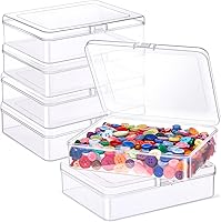 Vista 9 de 6 Piezas Mini Cajas de Almacenamiento de Cuentas Transparentes de Plástico para Coleccionar Artículos Pequeños, Cuentas, Joyas, Tarjetas de Visita