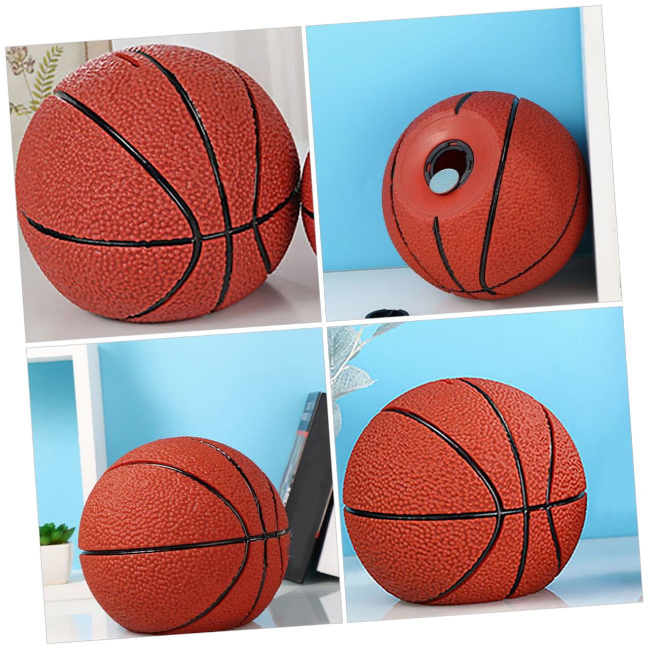 Salvadanaio Grande Capacità in Vinile a Forma di Pallone da Calcio Rosso Riutilizzabile e Sicuro, per Decorazione e Uso Quotidiano