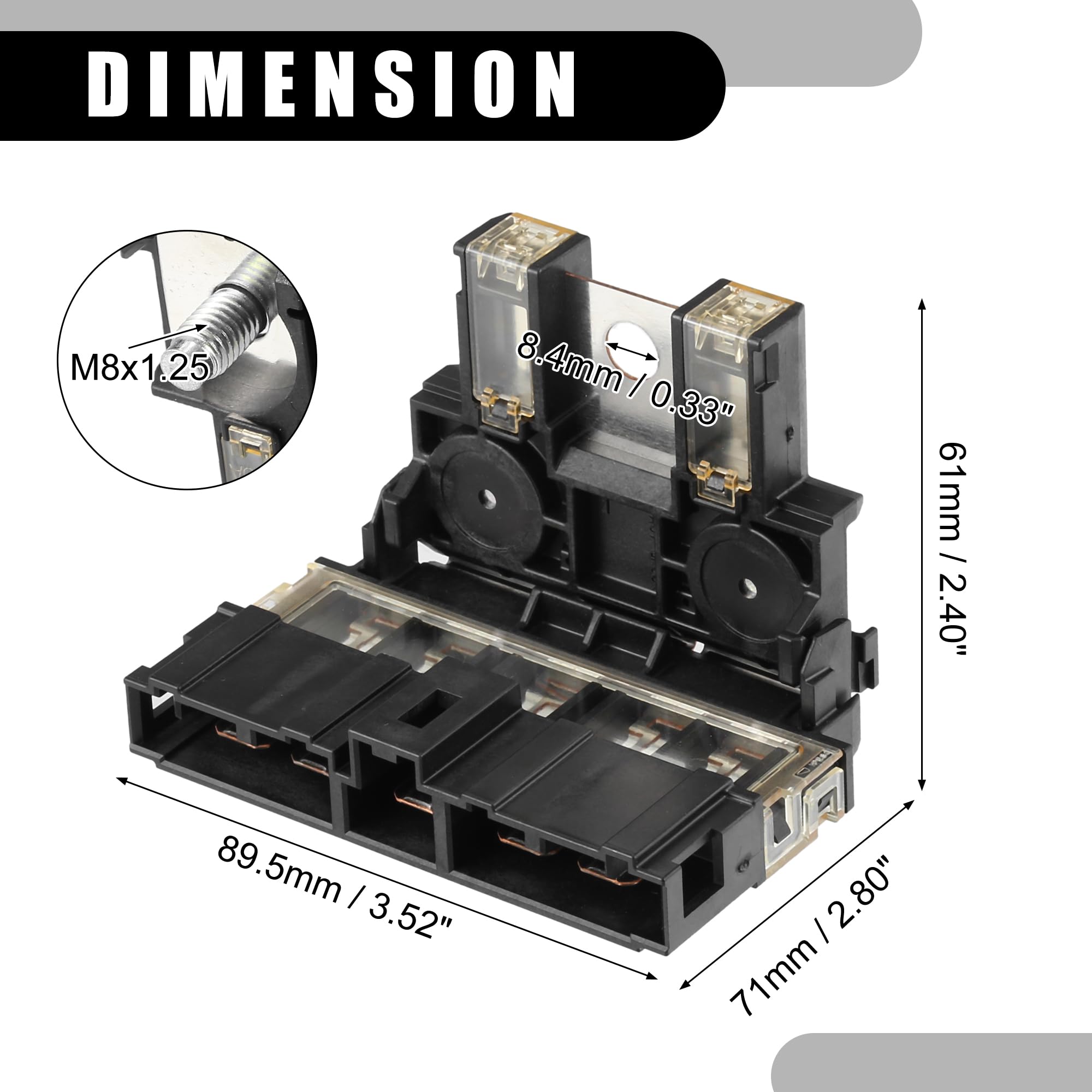 Assemblaggio terminale Fusibile Batteria - per Nissan G35 Plastica Nera - 1 Pezzo