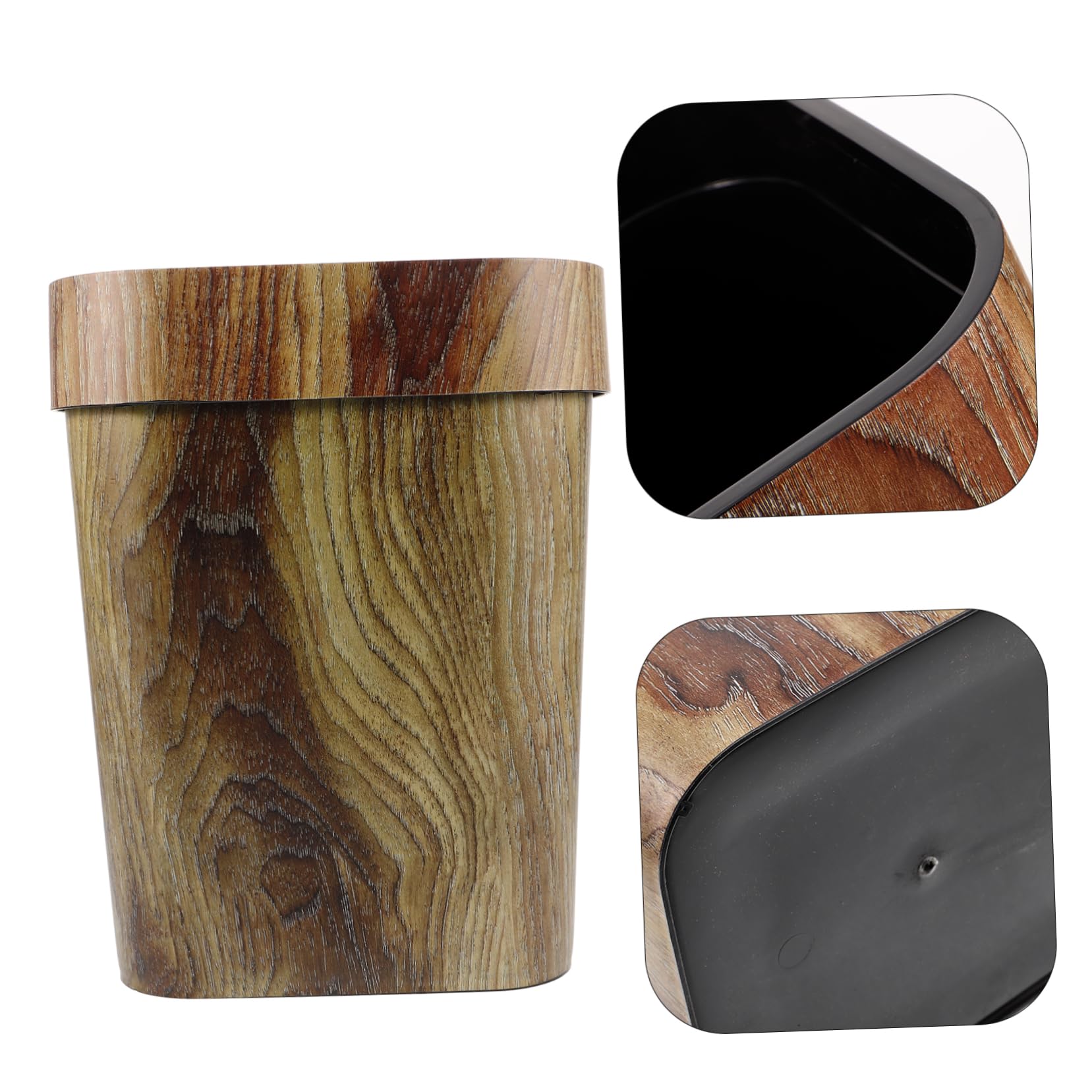 BESPORTBLE 1pieza Papelera De Diseño Retro De Madera Simulada Contenedor De Residuos Elegante Para y Grande Para Salas De y