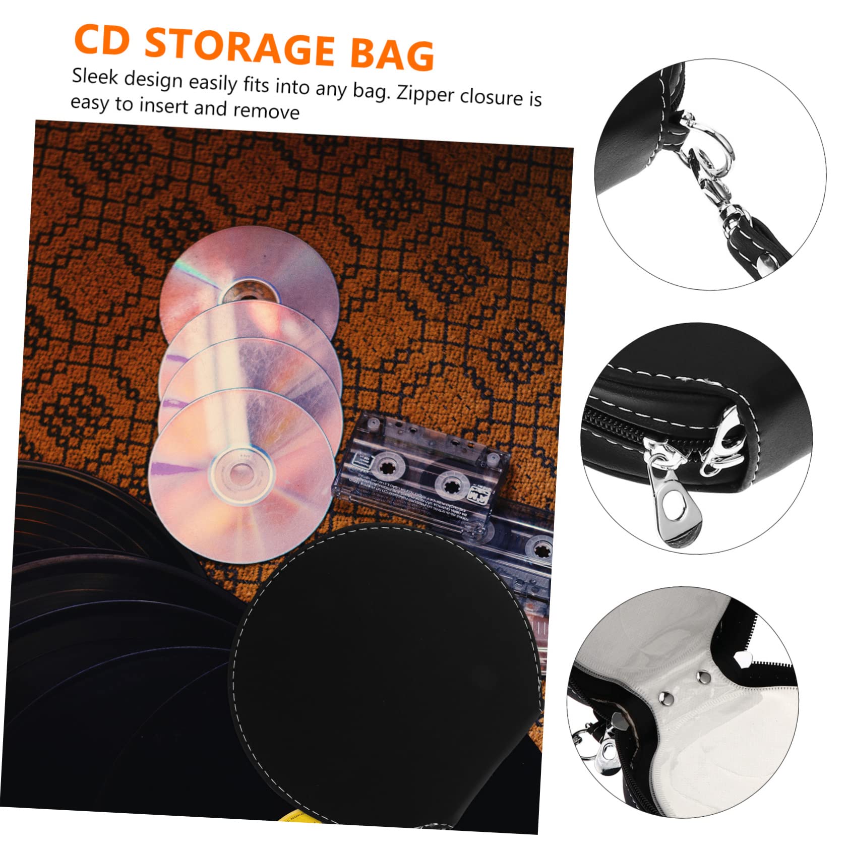 SWOOMEY Capacity CD Zipper Case Portable Disc Storage Pouch for Movies Music Games Organizer for Travel Car Home Protects Against Damp Scratches Corruption