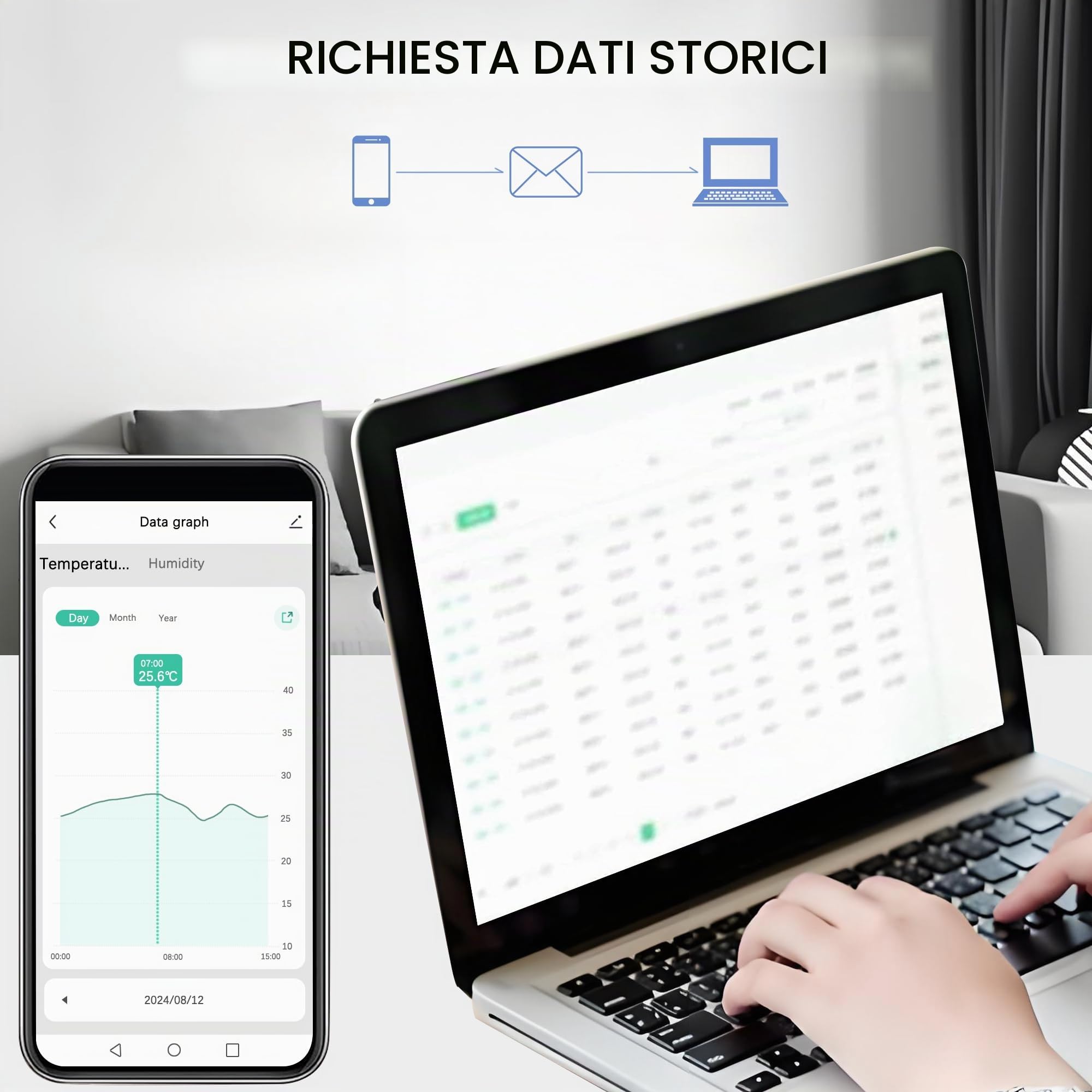 Termometro WiFi igrometro interno: sensore di temperatura intelligente, monitor di umidità digitale con app intelligente e registrazione dati, compatibile con Alexa, per camera da letto, serra cantina