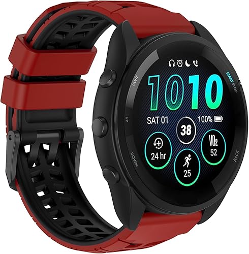 Miniatura 2 de OVERSTEP Correa de silicona de 0.866 in compatible con Garmin Vivoactive 4, Venu 2, Forerunner 265, 255, Samsung Gear S3 Frontire, Galaxy Watch