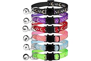 Pawsitive Protection: Breakaway Cat Collars with Glow-in-the-Dark Moon and Star