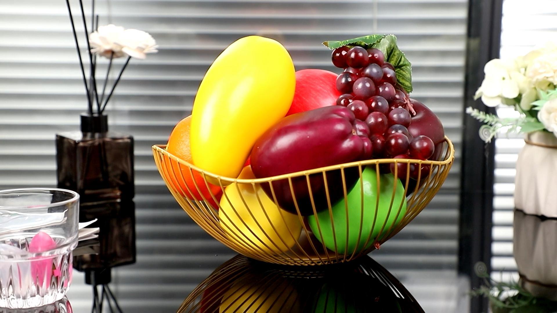 Portafrutta Da Tavolo In Metallo, Design A Foglia Ottagonale - Elegante E Pratico Per Cucina O Soggiorno